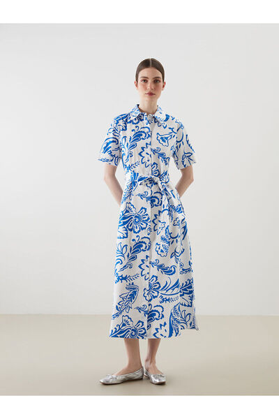 LC Waikiki Yeni Sezon Cicekli Kusakli Gomlek Elbise - S5M312Z8