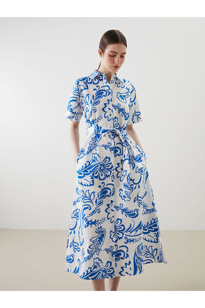 LC Waikiki Yeni Sezon Cicekli Kusakli Gomlek Elbise - S5M312Z8