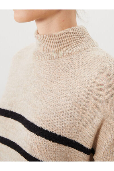 LC Waikiki Πλεκτό φόρεμα με ριγέ γιακά