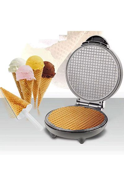 raf Aparat De Facut Conuri De Vafe - 1000 W, Diametru 20 cm, Antiaderent, Deserturi Rapide