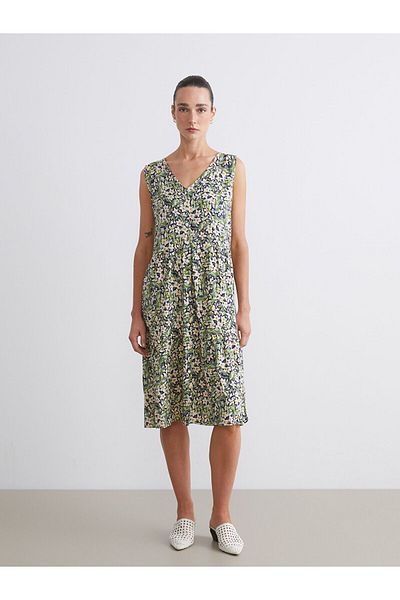 LC Waikiki Rochie florală în linie A cu decolteu în V