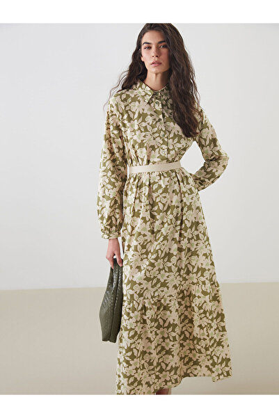 LC Waikiki Peak New Season Shirt Collar Floral Dress