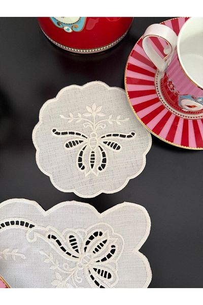 NC Home Design Коктейлна салфетка Silk Cocoon White за 2 души