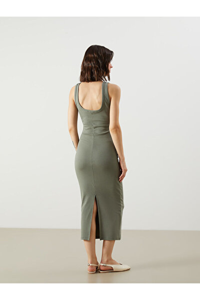 LC Waikiki U Yaka Büzgülü Elbise