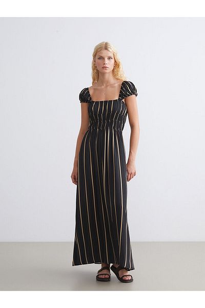 LC Waikiki Square Neck Striped Dress