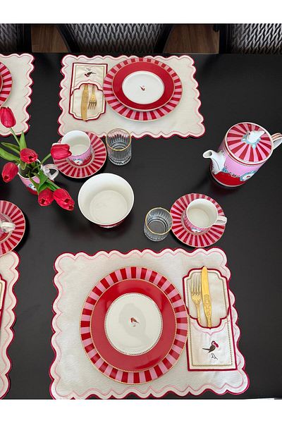 NC Home Design Love Birds American Service Napkin and Fork Cover Set of 3 (2 Set)