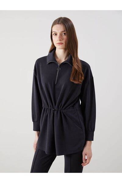 LC Waikiki Nevavm Modal Blended Oversize Women's Sweatshirt Tunic with a Diff...