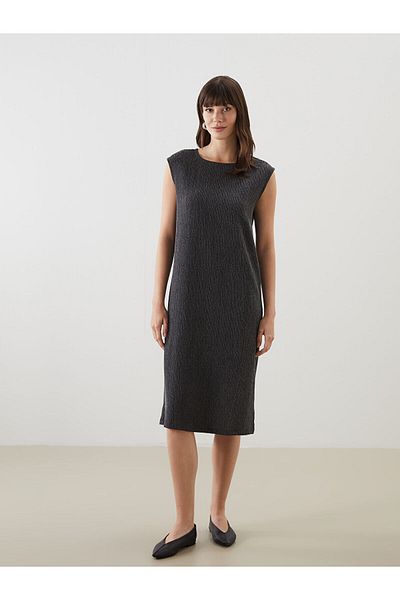LC Waikiki Crew Neck Textured Women's Dress