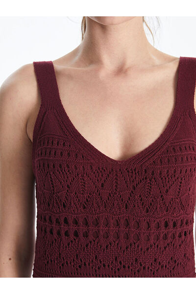 LC Waikiki V Yaka Ajurlu Kadın Triko Elbise