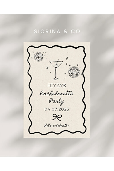 Siorina Events Bride To Be Davetiye, Parti Kartı, Bekarlığa Veda Bachelorette...
