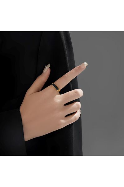 Belora Inel marca Diora, Design Clasic, Culoare Auriu/Negru - Argintiu-Negru, 7