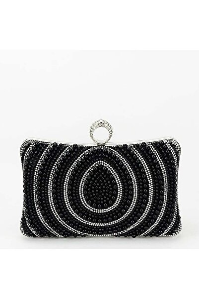SOFILINE Μαύρη τσάντα clutch με μαργαριτάρια BYH-866 07
