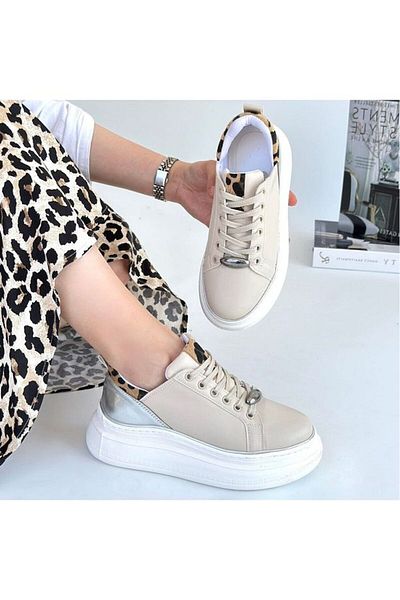 YASEMİN Pantofi de damă cu model leopard Pantofi sport casual și talpă ortopedică