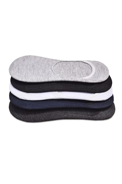 Gürhan Çorap 10 Pairs Unisex Mixed Color Ballerina Socks Plain Invisible Cotton