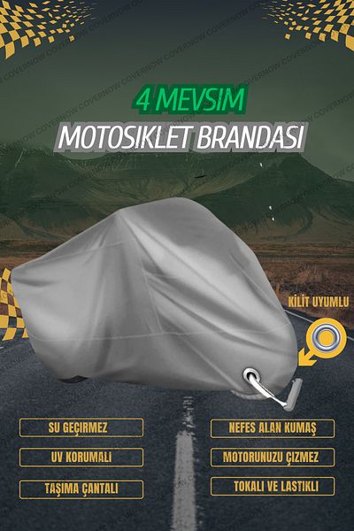 covernow Gray Modenas Cub Lock Compatible Motorcycle Tarpaper (4Seasons)