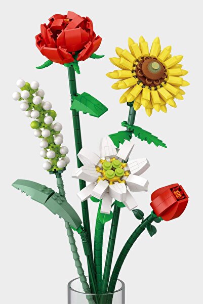 DeFacto Sunflower Rose and Daisy Bouquet Block Set F2537Axns