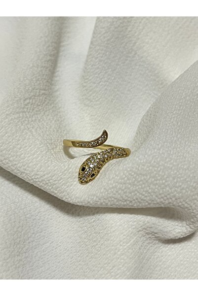 Çelik Lucky Store Yılan Figürlü Zirkon Taşlı Ayarlanabilir Kadın Yüzük – Altı...