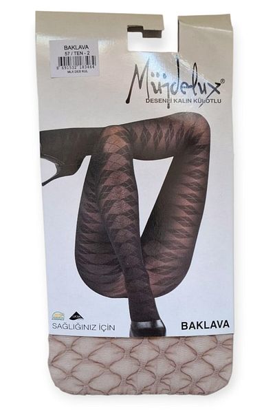 Müjde Luxury Diamond Patterned Thick Women's Pantyhose