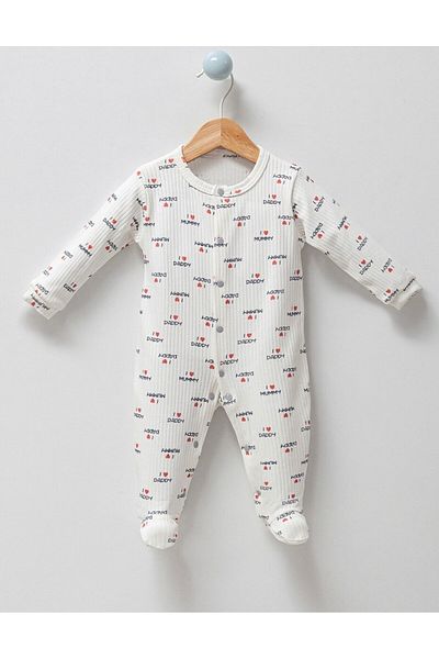Bestway ve Diğeri Minime Baby Unisex I Love Mom Dad Booties Jumpsuit