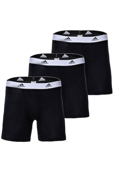adidas Set de boxeri din amestec de bumbac - 3 perechi, Alb, Negru, L