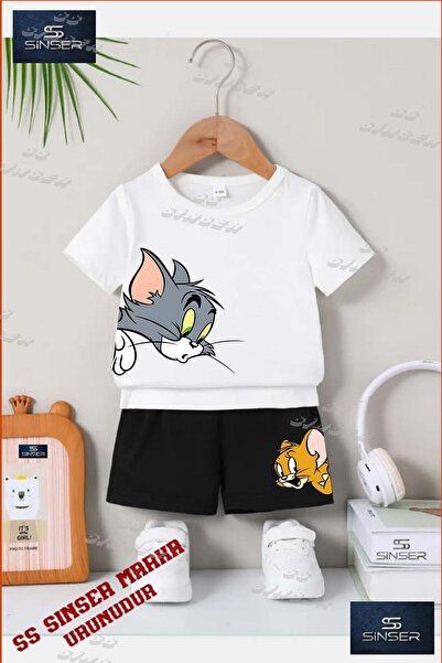 SS SİNSER Παιδικό UNISEX μπλουζάκι με στάμπα "TOM AND JERRY HEADS SIDE BY SID...
