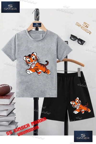 SS SİNSER Παιδικό UNISEX T-shirt "TIGER DRAWING CUTE" με ειδική στάμπα και λα...
