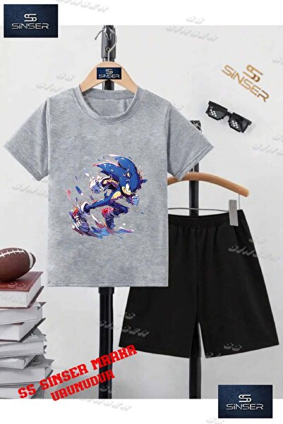 SS SİNSER Children's Unisex “Sonic Kosan Painted“ Special Printed Crew Neck T...