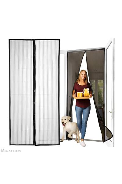 EMATTERIO Plasă Insecte cu Inchidere Magnetica, 100x210 cm, Compatibilă cu Uși Clasice și Glisante