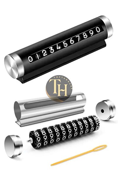 Toptanhane Alüminyum Kasa Çevirmeli Araç İçi Park Telefon Numaratör Siyah Par...