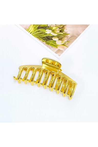 Monalisa Kadın Büyük Boy Gold Renk Mandal Toka 1 Adet