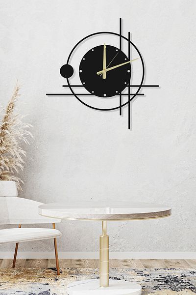 Grandmix Decorative Silent Black Metal Wall Clock 45X45 cm