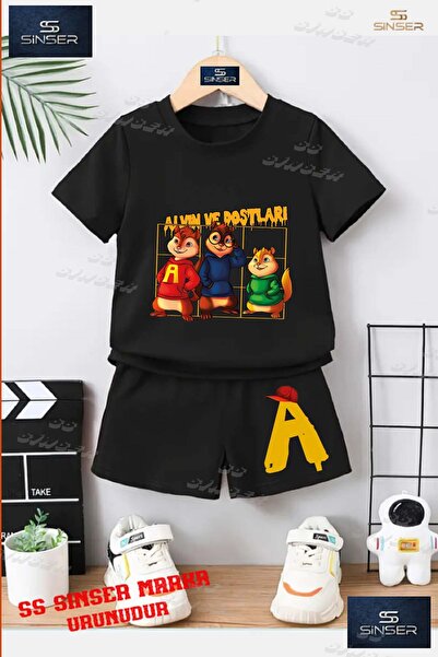 SS SİNSER Children's Unisex “Alvin and Friends“ Special Printed Crew Neck T-S...