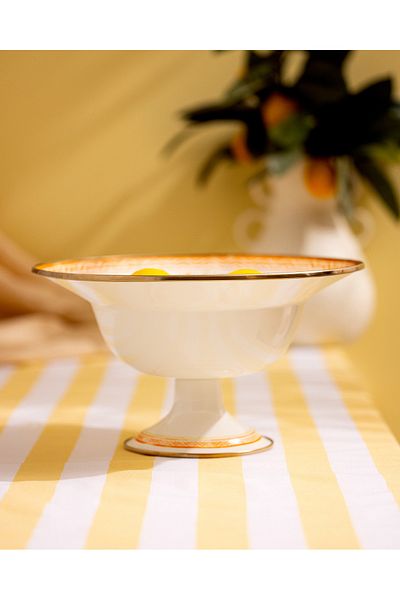 Madame Coco Rodez Footed Fruit Bowl - Orange - 30 cm