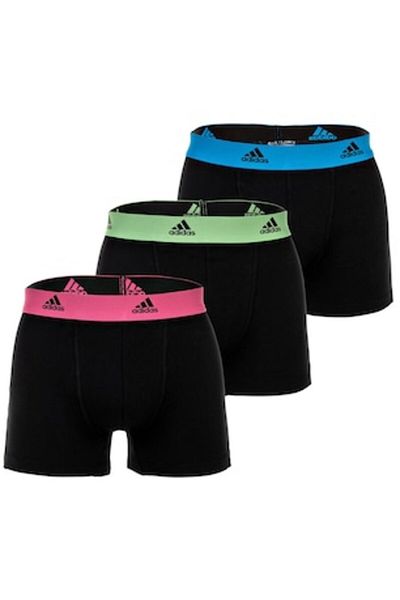 adidas , Set de boxeri cu banda logo in talie Active Flex - 3 perechi, Negru, Roz, Albastru, XL