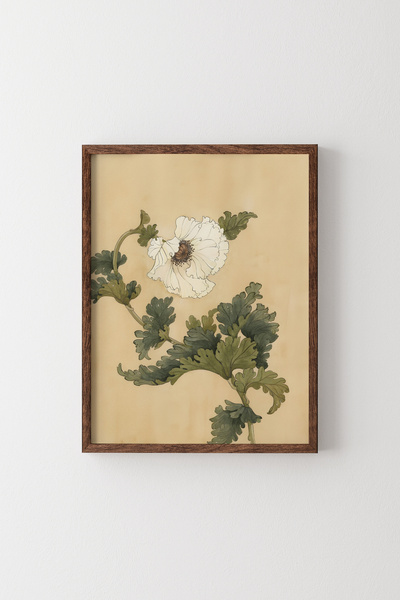 epiqart Haşhaş Çiçeği - Ahşap Desenli Çerçeve