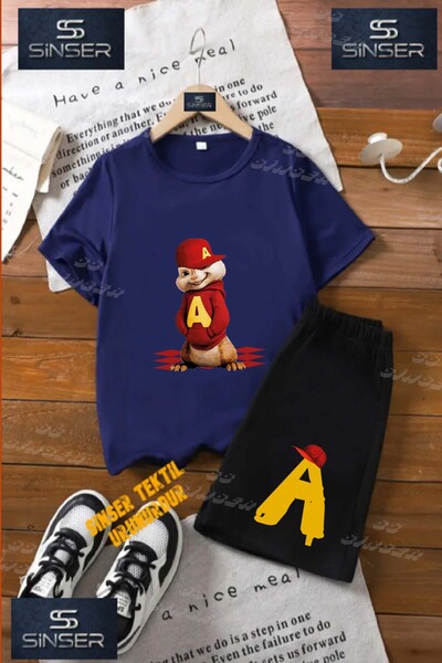 SS SİNSER Children's Unisex “Alvin Single Hand Pocket“ Special Printed Crew N...