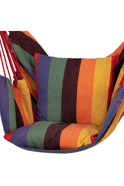 EMATTERIO Hamac Tip Leagăn Suspendat cu Perne, 130x100 cm, Capacitate 150 kg, Multicolor