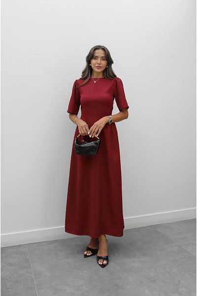 Havoş Burgundy Callisto Dress with Belt on the Back