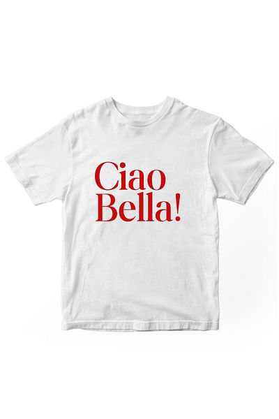 designedfy Ciao Bella! Printed Women's Tshirt White
