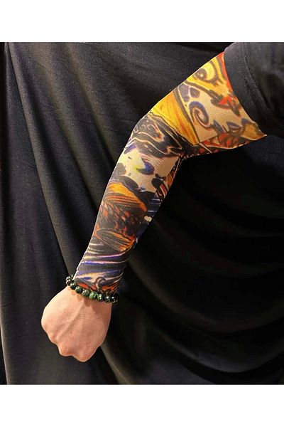 Kuzgun Online Shop Arm Leg Tattoo - 2 Pieces Model 27 - Sock Tattoo Wearable Lycra