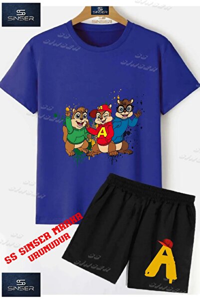 SS SİNSER Child Unisex “Alvin 3Lu Squirrel Back Painted“ Custom Printed Crew ...