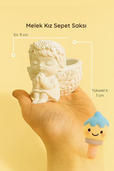 colorbuddie Melek Kız Sepet Saksı – Güçlendirilmiş Beton Tozuyla Üretildi