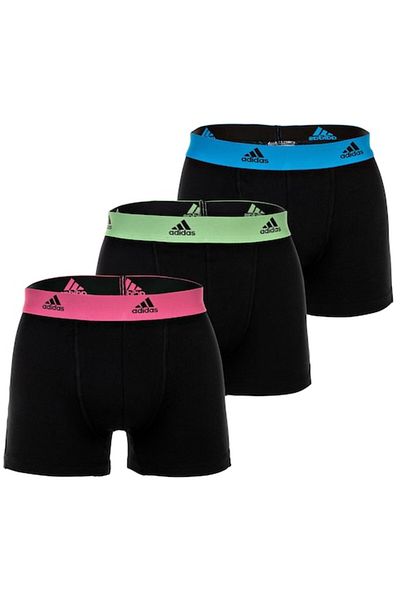 adidas , Set de boxeri cu banda logo in talie Active Flex - 3 perechi, Negru, Roz, Albastru, XL