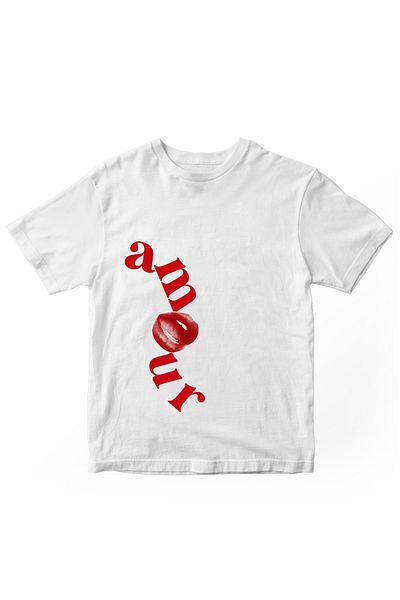 designedfy Amour Kiss Printed Women's Tshirt White