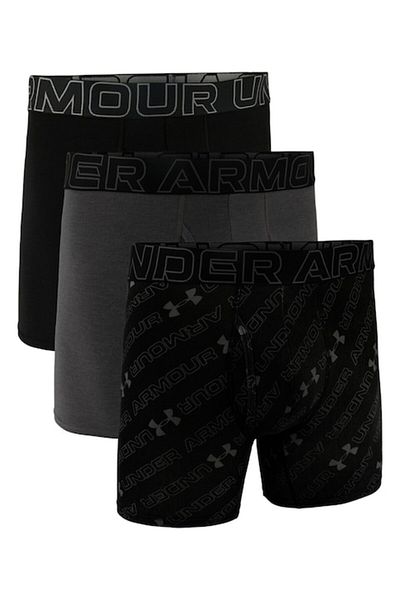 Under Armour Set de boxeri din amestec de bumbac - pachet de 3, Negru, Gri închis, XL