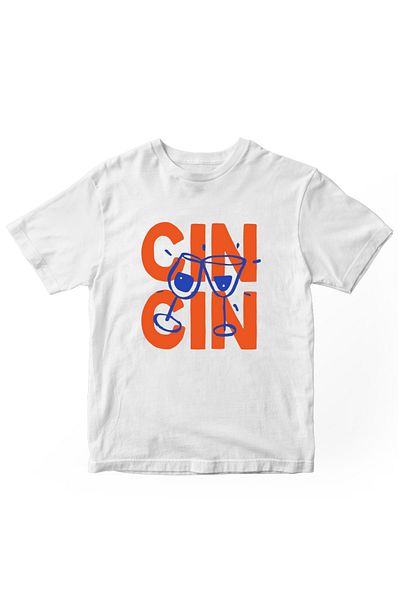 designedfy Cin Cin Printed Unisex Tshirt White