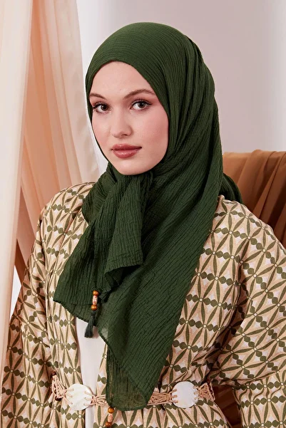 LuvenSara Muslin Shawl Dark Green