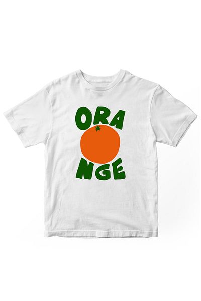 designedfy Orange Printed Unisex Tshirt White