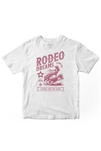 designedfy Tricou de damă cu imprimeu Rodeo Dreams alb