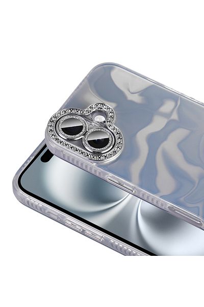 kılıffuarı Apple iPhone 16 Plus Case Shock Absorbing Airbag Glossy Camera Edge Stone Design Esila Cover